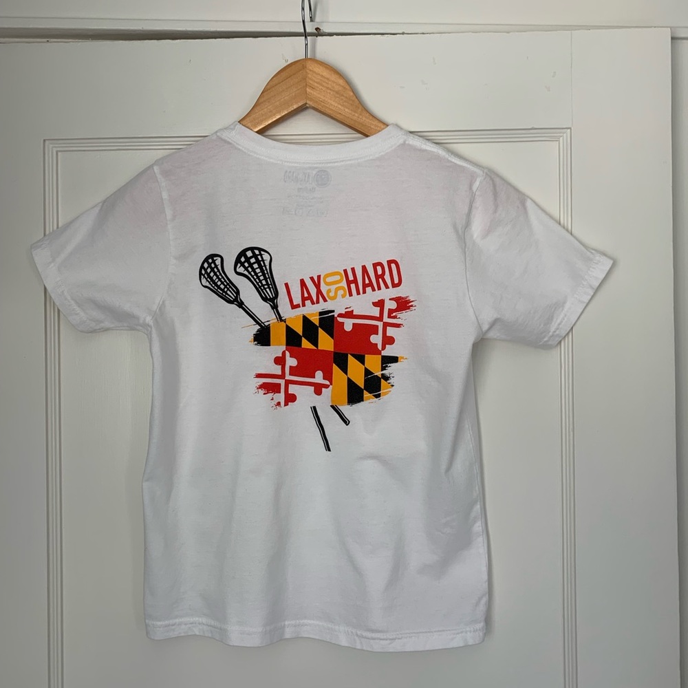 LAX SO HARD Short Sleeve White T-Shirt Youth Medium